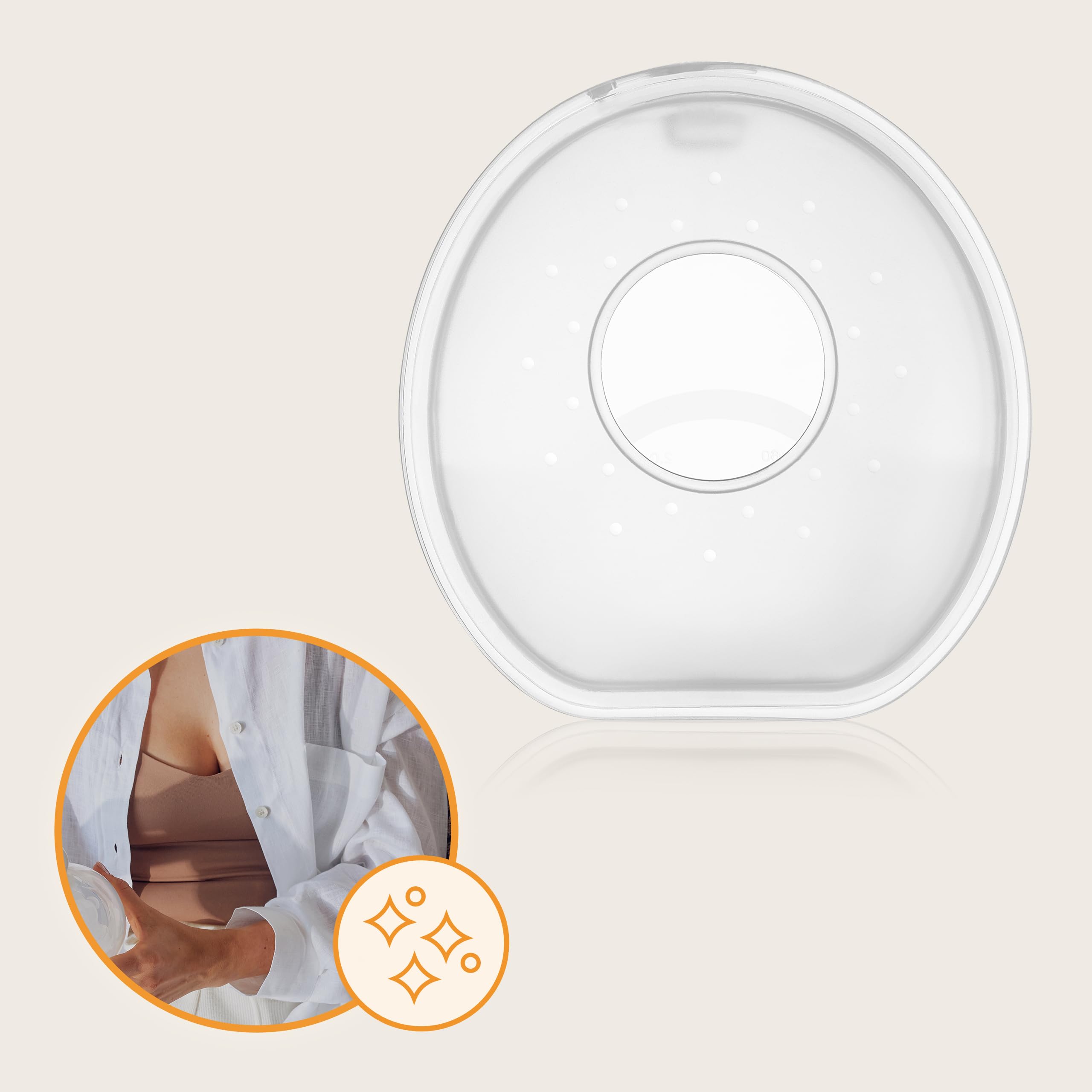 Lionelo Milky Simple, Milk Collector, 2 × 60 ml, BPA‑Free Silicone & Polypropylene, Discreet, Leak‑Proof - Image 3