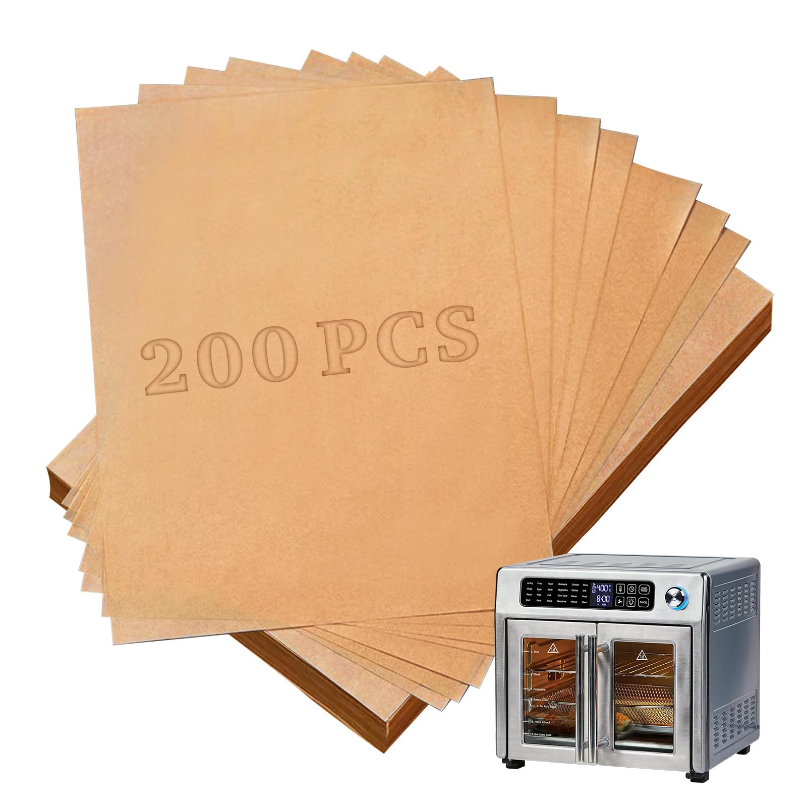 200 Pcs Air Fryer Liners Disposable Compatible with Emeril Lagasse 26 QT French Door 360 Air Fryer, Airfryer Paper Liners Air Fryer Sheets for Emeril Lagasse Air Fryer Accessories
