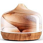 Porseme 500ml Glass Essential Oil Diffuser Aromatherapy Ultrasonic Cool Mist Humidifier 15-21 Running Hours Waterless Auto-Off Air Diffusers for Sleeping,Yoga,Office Working,Spa and Rest (Desert)