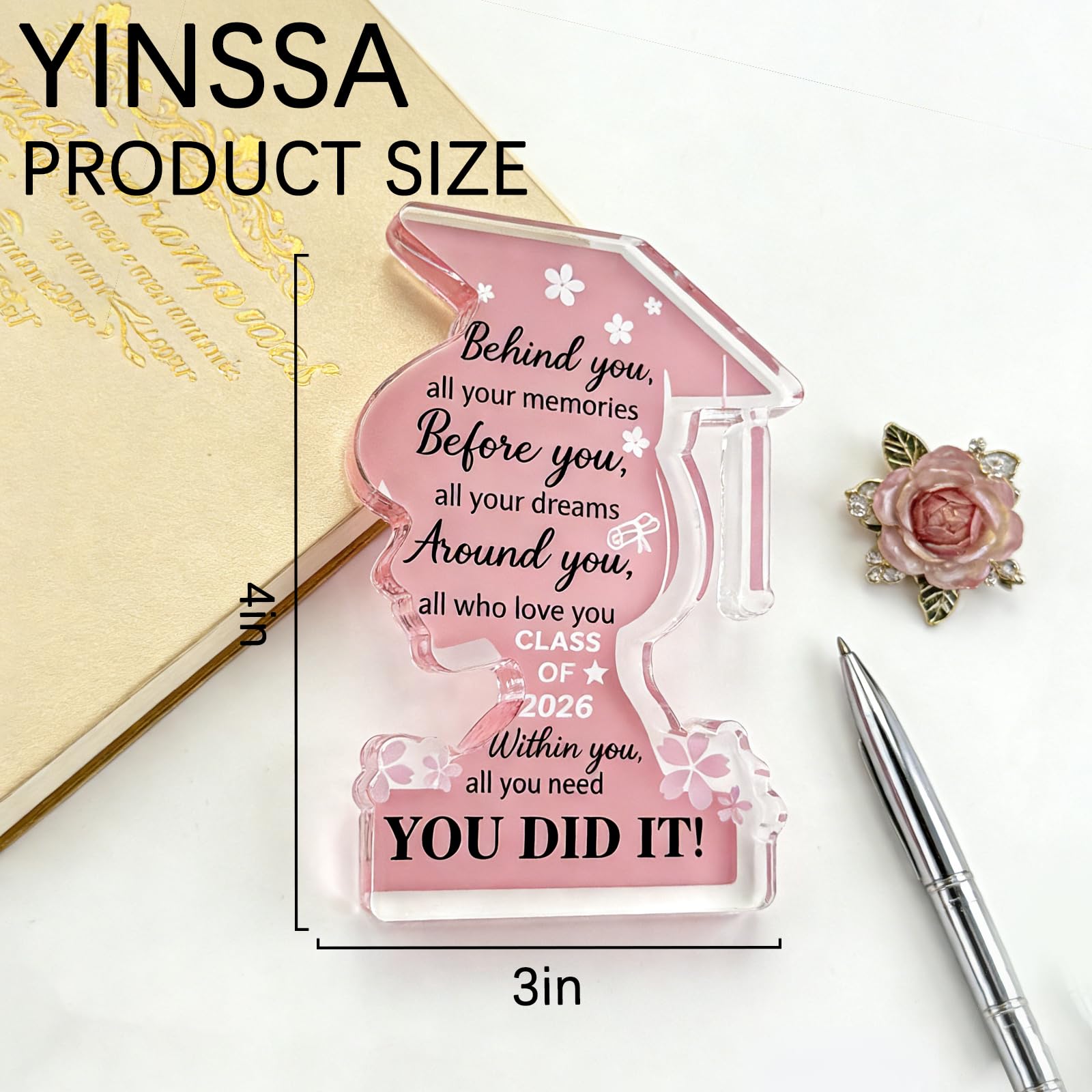 Graduation Decorations 2026 Class Of 2026 Graduation Gifts For Her College University College Middle Graduate Gifts For Women Personalized Acrylic Plaque Inspirational Decor Senior Keepsake