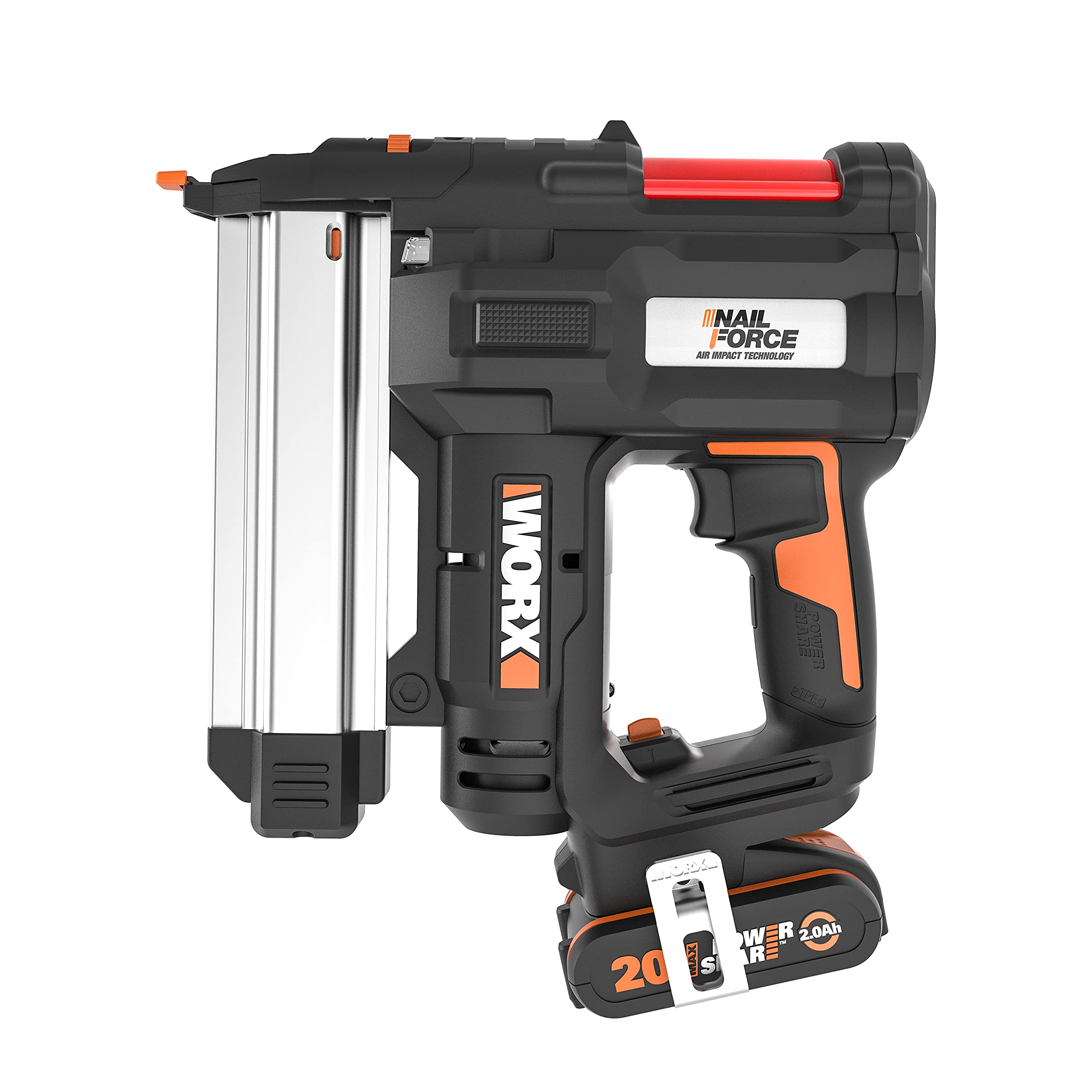 Buy WORX 18V(20V MAX) Cordless Brad Nail Gun WX840.1, PowerShare, 2in