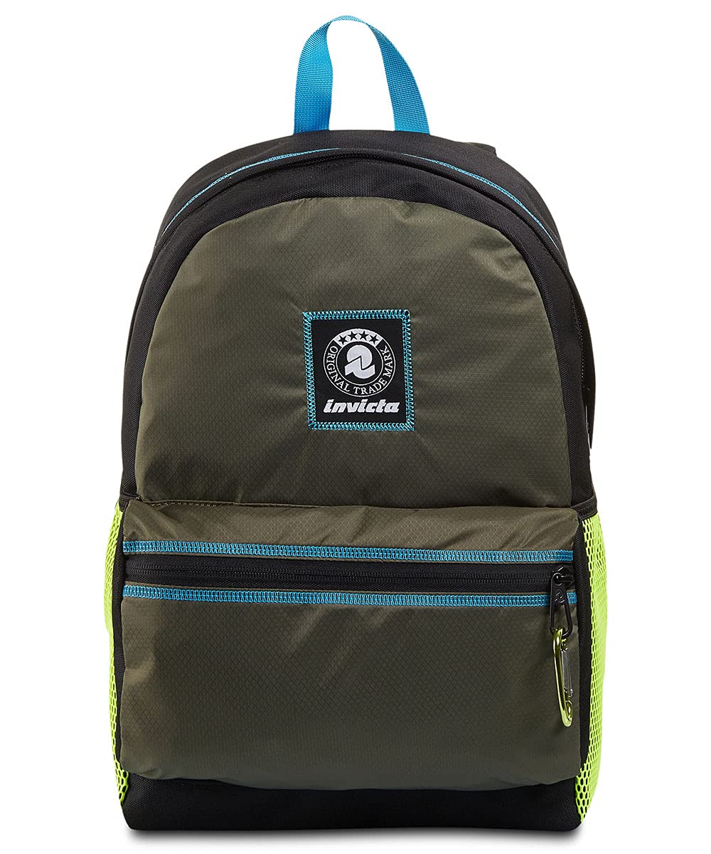 Invicta Barly Single-Compartment Backpack, Light Ripstop, Green, with PC Pocket, School and Leisure
