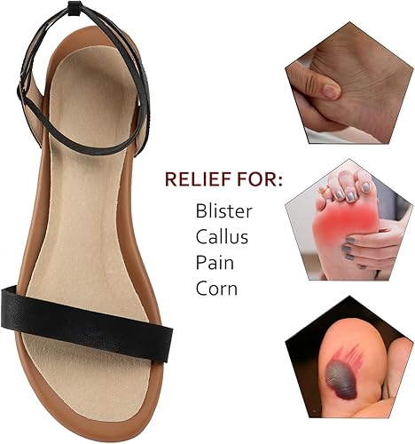 Miniatura 4 de (2 pares) de piel de cerdo antideslizante de tacón alto con soporte de arco, absorción de golpes y sudor, plantillas adhesivas para zapatos de