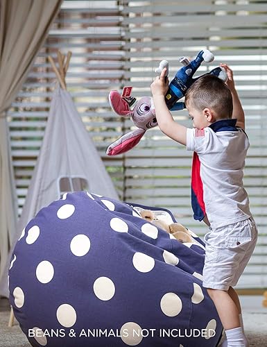 Miniatura 59 de Aubliss - Funda para organizar juguetes de felpa, se convierte en un puf cuando se rellena Se convierte en un puf para niños cuando está lleno. Aqua