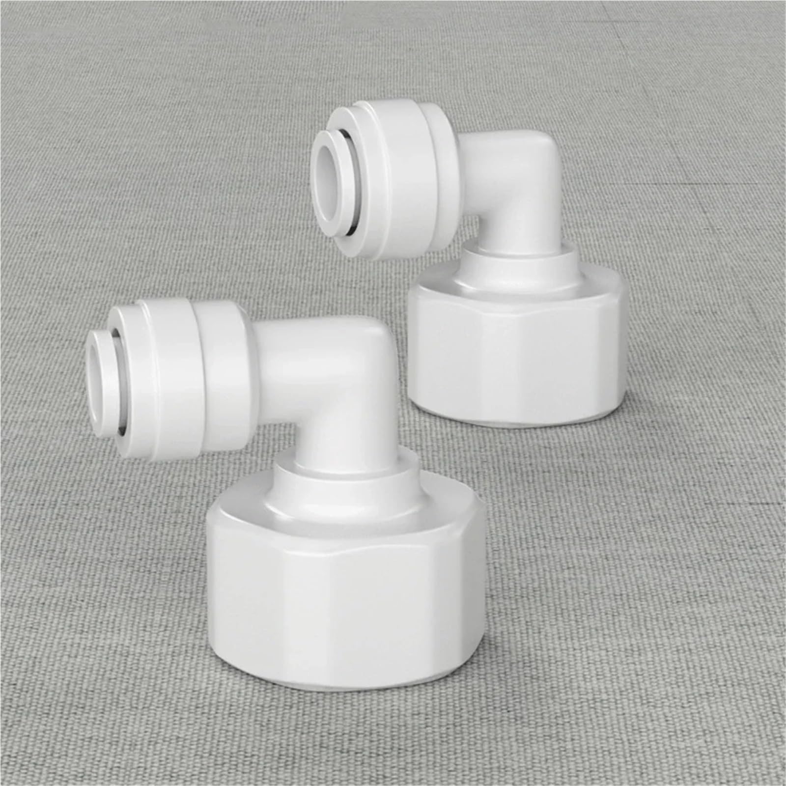 Conector de ajuste rápido POM para filtro de agua de acuario, sistema de ósmosis inversa (transparente) de tubo OD de 90 grados de diámetro exterior de 1/10.2 cm 3/20.3 cm
