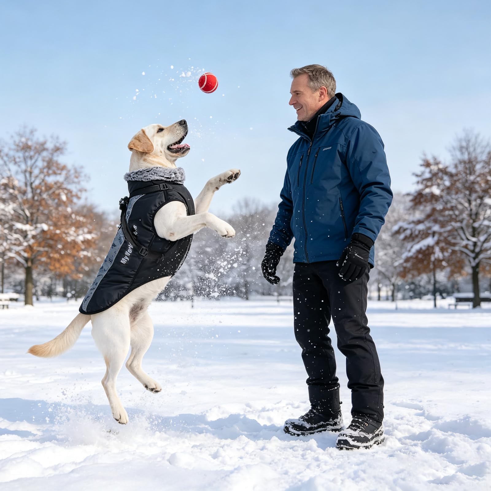 PETCUTE Cappotto Cane Invernale, Cappotto per Cani Impermeabile con Imbracatura,Giacca Invernale Calda con Strisce Riflettenti,Giacca Antivento per Cani di Piccola Taglia Grande Media,5XL