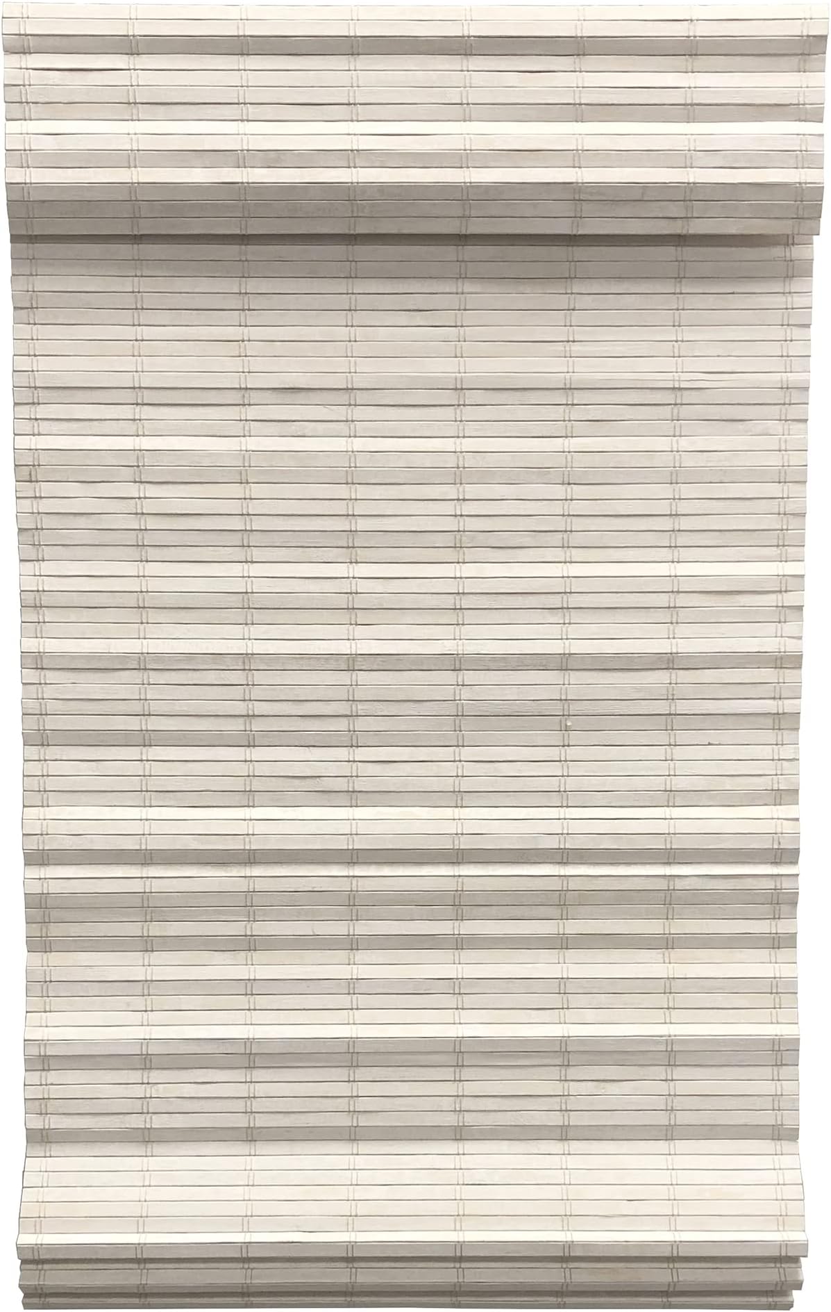 RadianceRadiance Bamboo Roman Shades for Windows - Cordless Bamboo Blinds for Minimal Privacy & Light Filtering - Brooklyn Flatstick Bamboo Shades for Inside Mount - White - 31" W x 64" L - (2216908E)