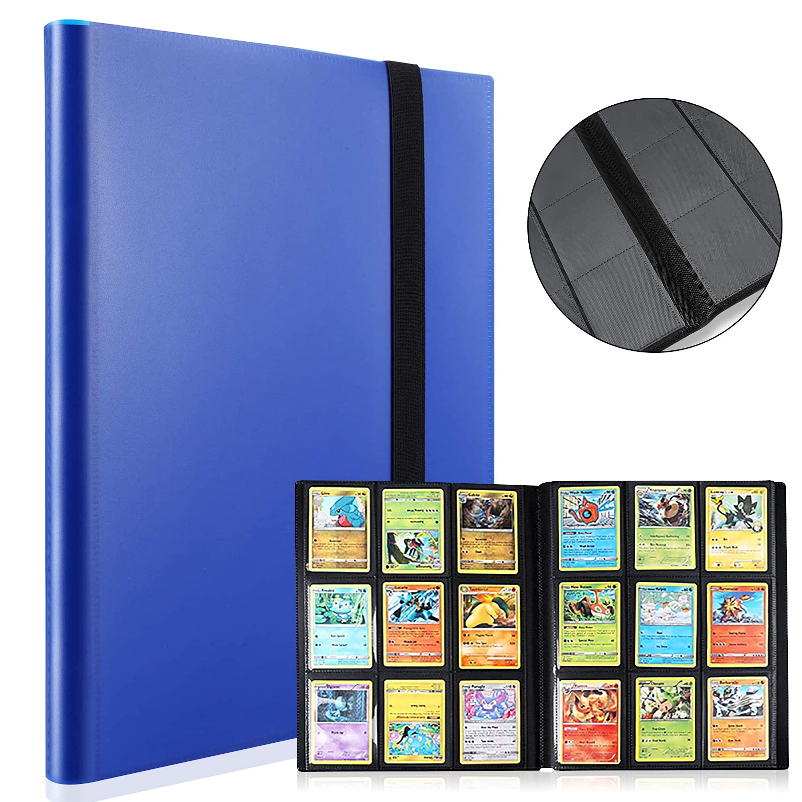 Classeur 360 Cartes Pokémon/Yu-Gi-Oh - Album Avec Pochettes 9 Cadres 31x25cm - Noir