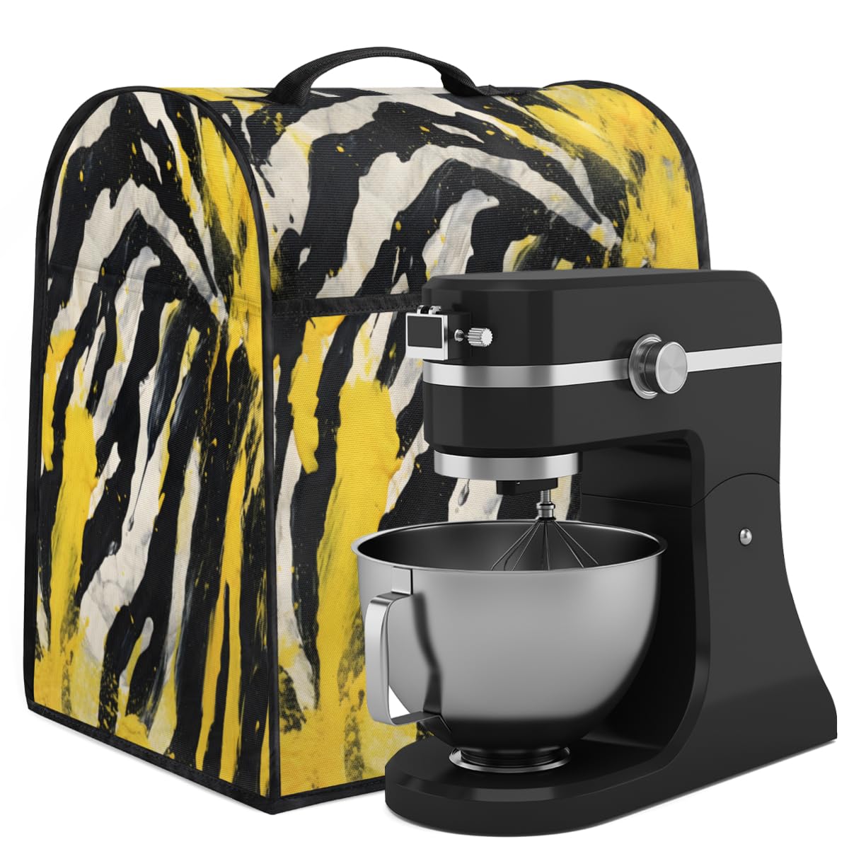 Coffee Maker Cover Abstract Zebra Kitchen Appliance Covers Small Appliance Covers Blender Cover Juicer Cover Dust Covers for Kitchen Appliances with Top Handle and Pockets,Washable,B536