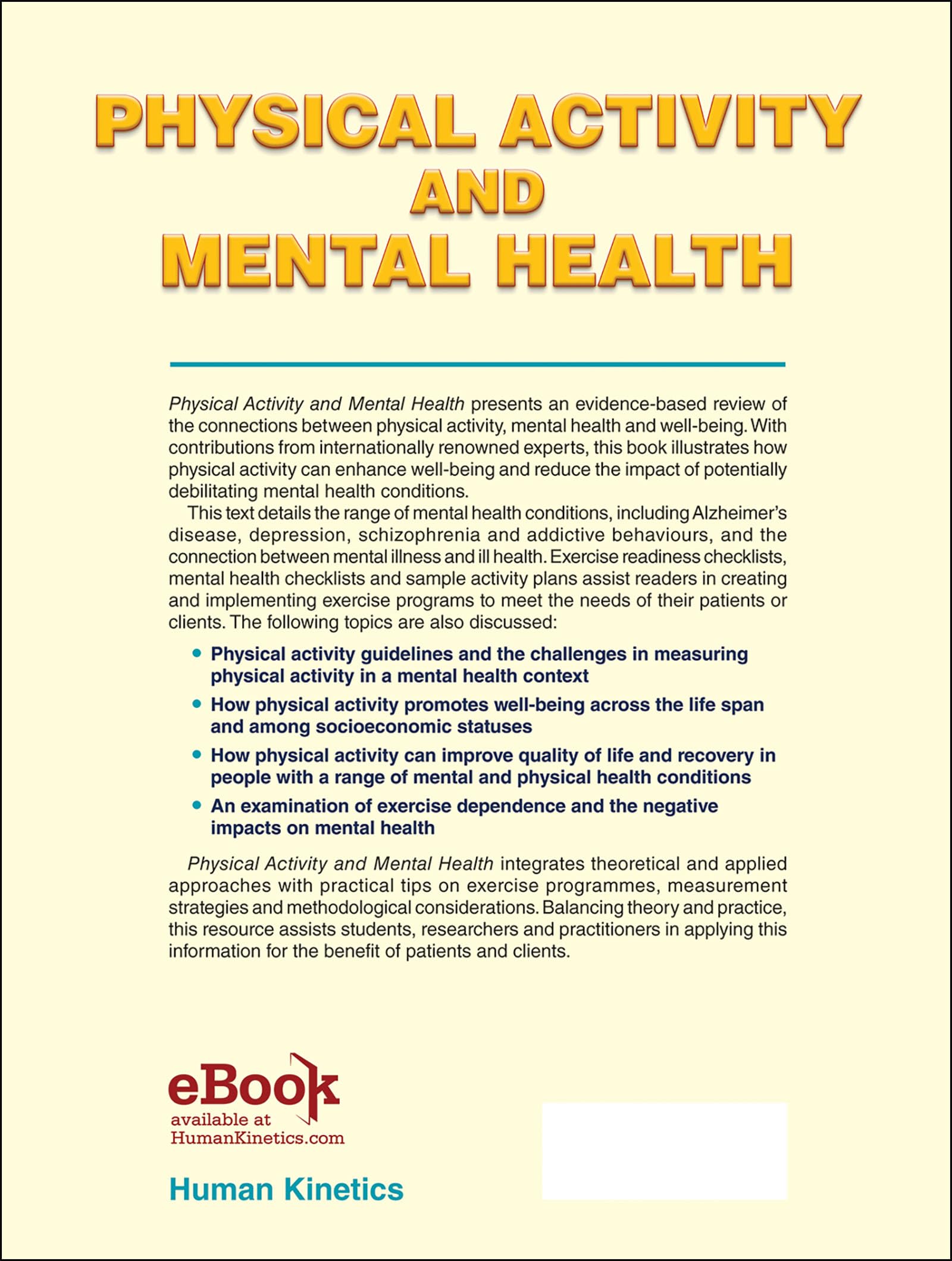 Physical Activity and Mental Health
