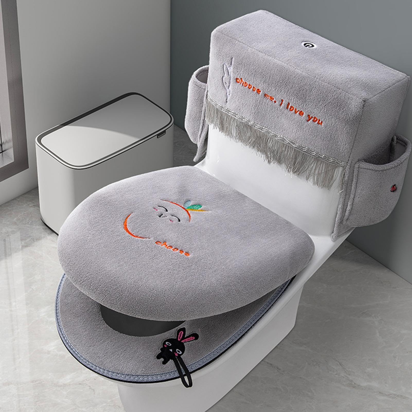 Toilettendeckel-Bezug 3-teilige bequeme universelle weiche | Toilettendeckelbezug Für Kinder Hotel Zuhause Zimmer Kinder Jahreszeiten Party