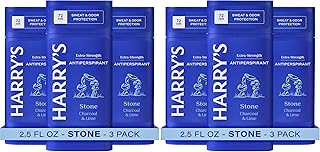 Harry's Extra-Strength Antiperspirant Deodorant, Sweat & Odor Control Antiperspirant for Men, Stone, 2.5 oz (Pack of 6)