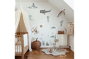 QUCHENG Colorful Ocean Wall Decals