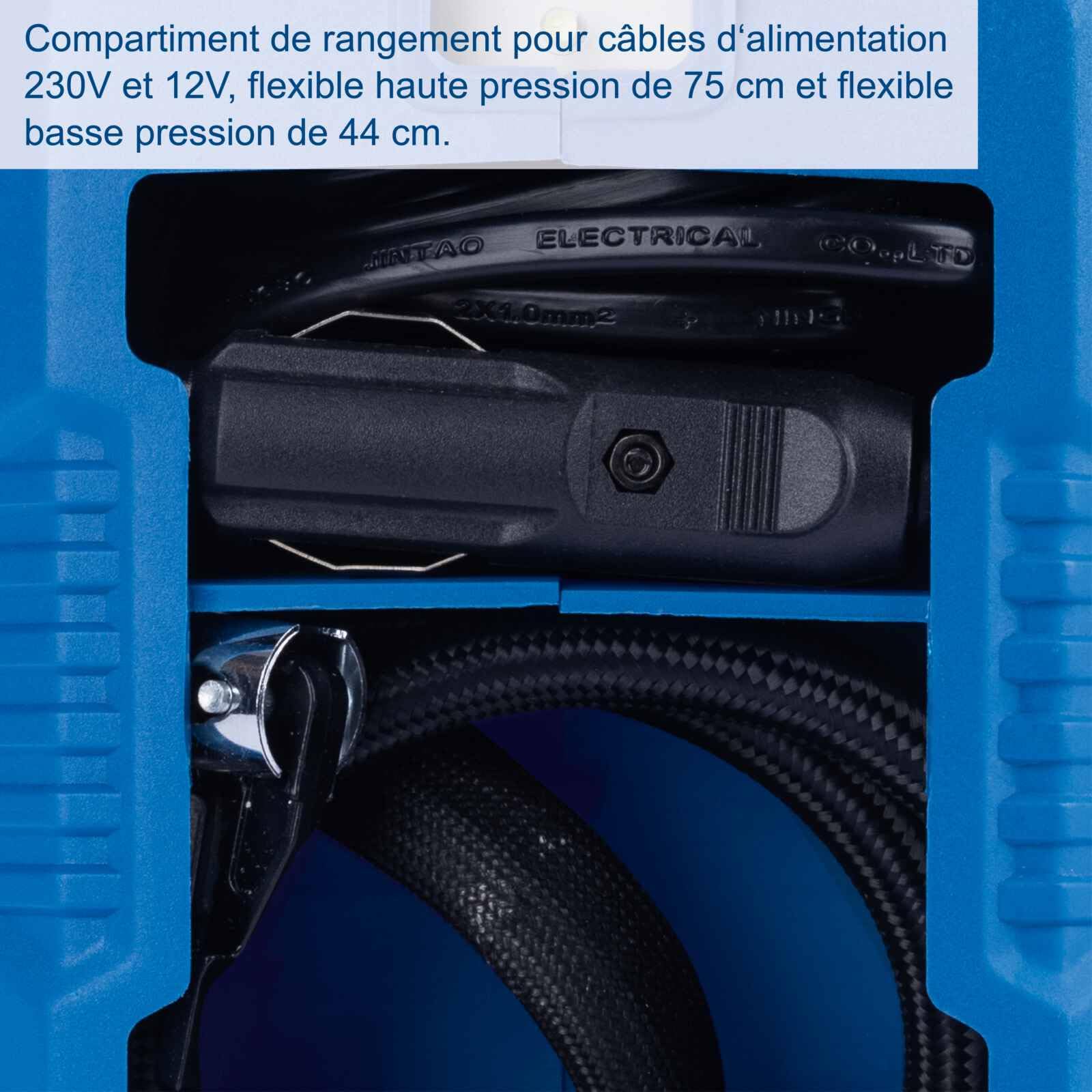 Scheppach Compresseur sans fil Airforce 6 20 V - Débit d'air 21 l/min - Tuyau haute pression 75 cm - 3 types d'entraînement - Port USB-A et USB-C - Série IXES 20 V - Avec batterie 4 Ah et chargeur 2,4