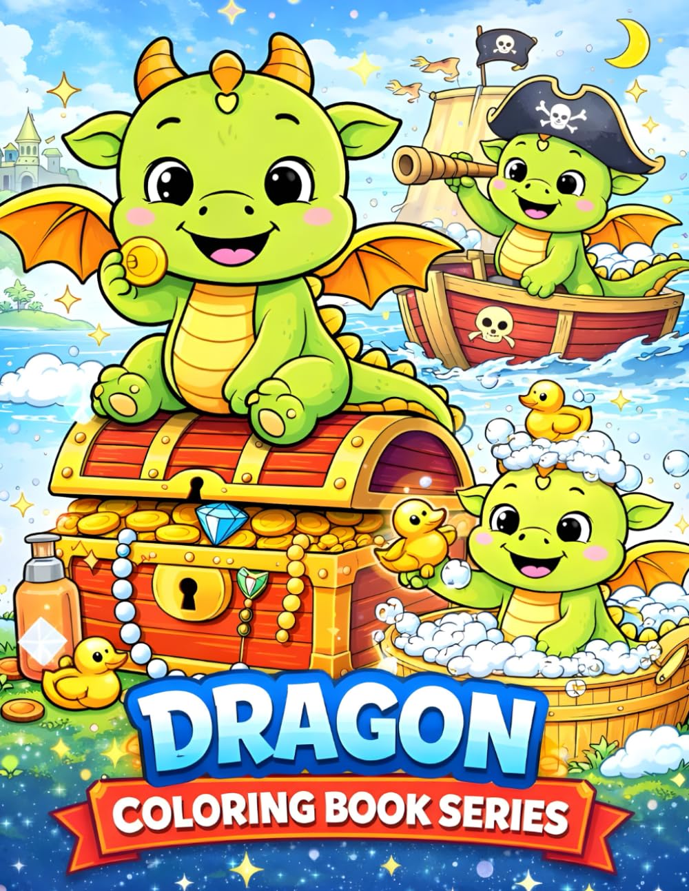 Little Dragons Coloring Adventures: Fun Dragon Coloring Book for Kids Ages 6: Exciting and Easy Dragon Coloring Pages with Color Reference Images for 6-Year-Old Toddlers and Kids