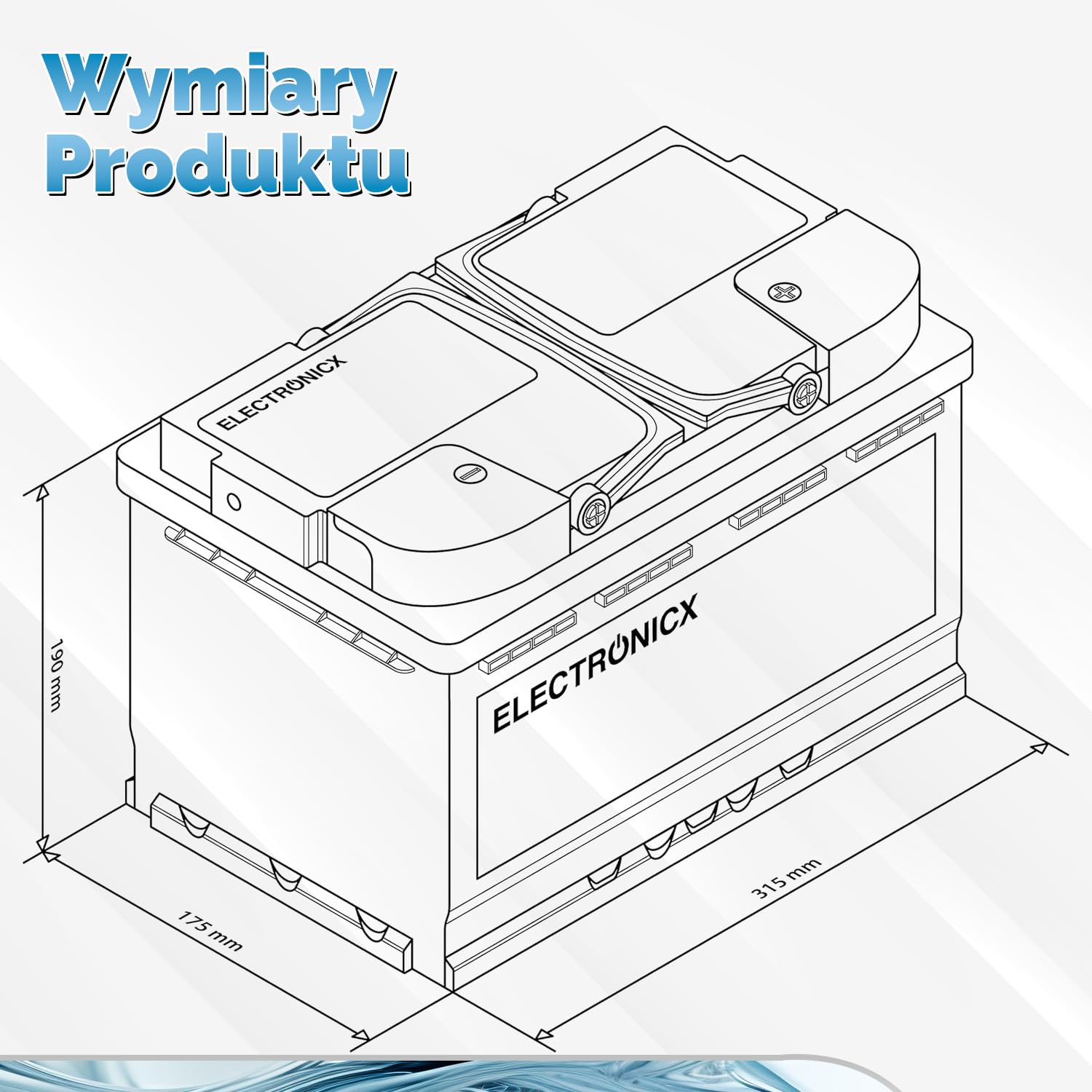 Electronicx GEL Akumulator zasilający 12V 110Ah – akumulator żelowy Deep Cycle 110Ah do kampera,łodzi i instalacji solarnych.Wymiary: 315×175×190 mm, napełniony i naładowany