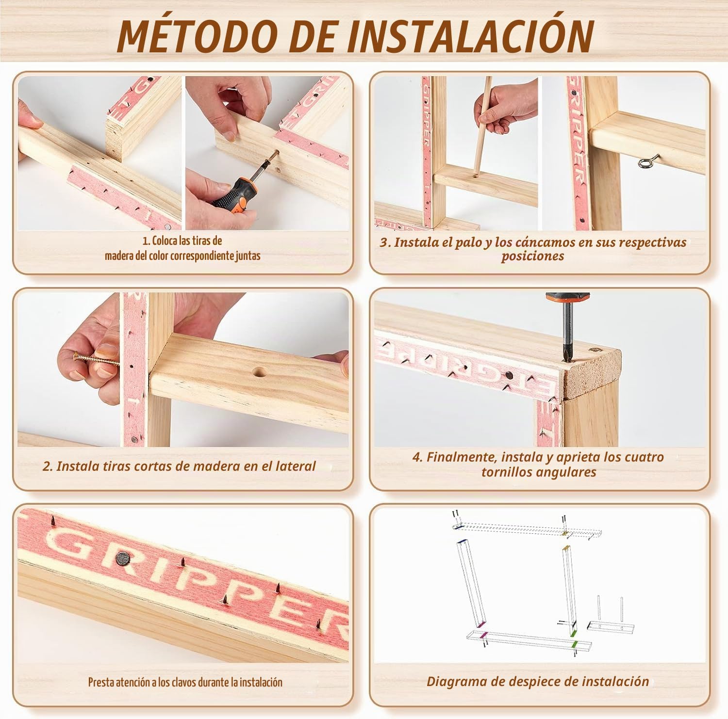 BESGEER 29,5" x 29,5" Marco de Tapiz y Tufting para la Fabricación de Alfombras