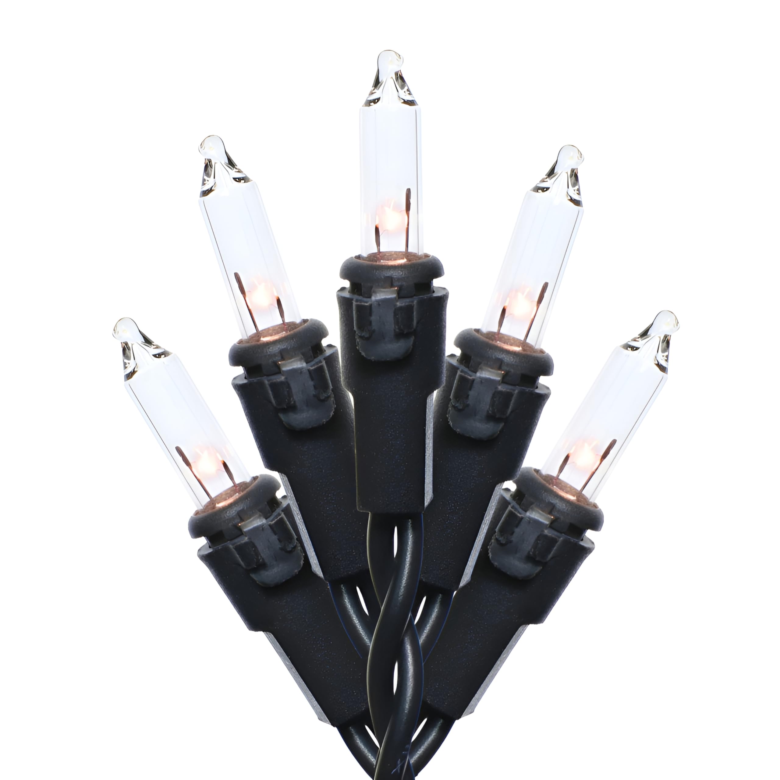 200 Clear Christmas Lights, 66 FT Black Wire String Lights, Commercial Grade Pack of 2 Sets 100 Light, for Indoor and Outdoor Use.