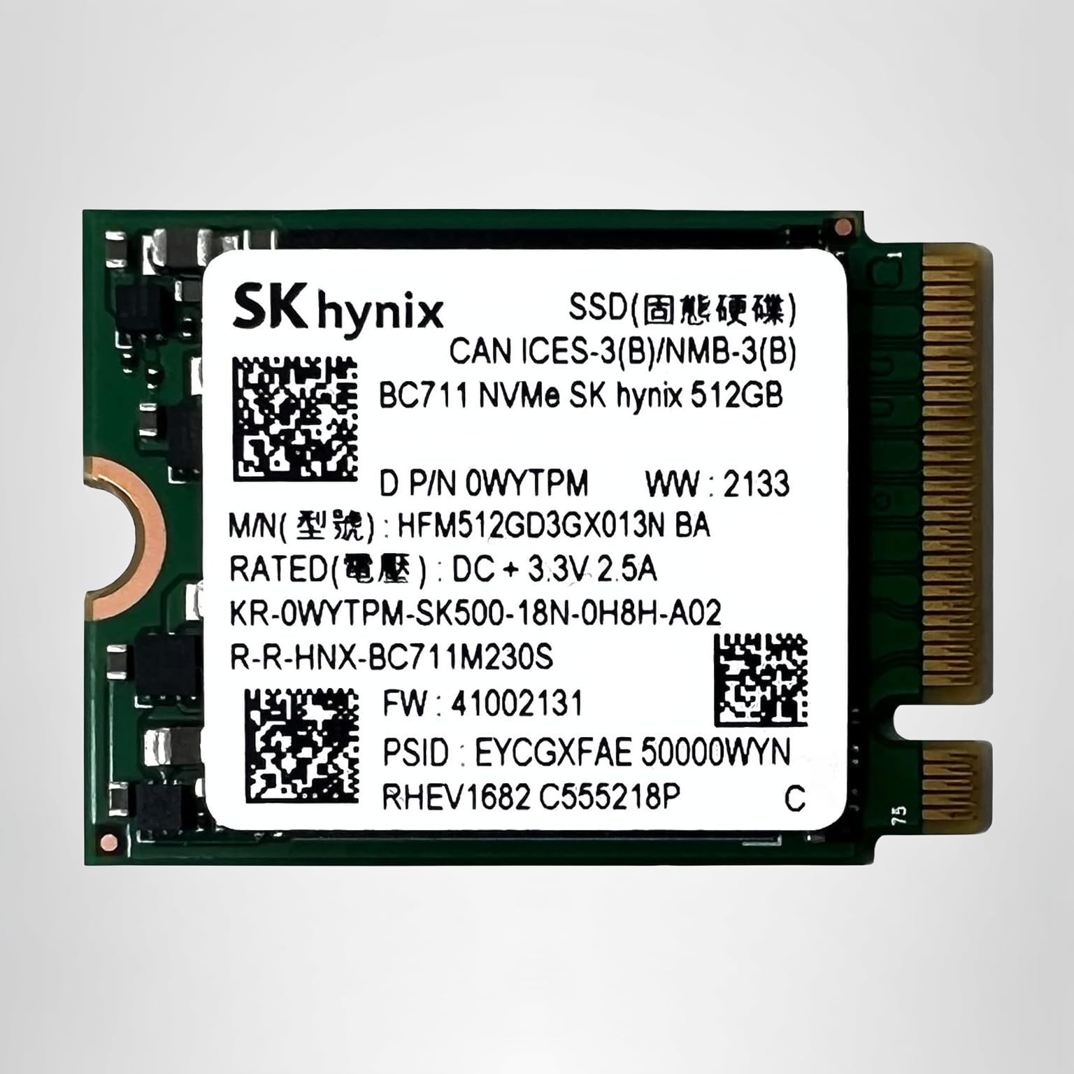 Amazon | SKHynix BC711 512GB NVMe PCIe M.2 2230 30mm ソリッド