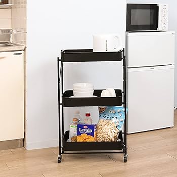 やすちんカート Amazon.co.jp: アストロ キッチンワゴン 3段 ブラック