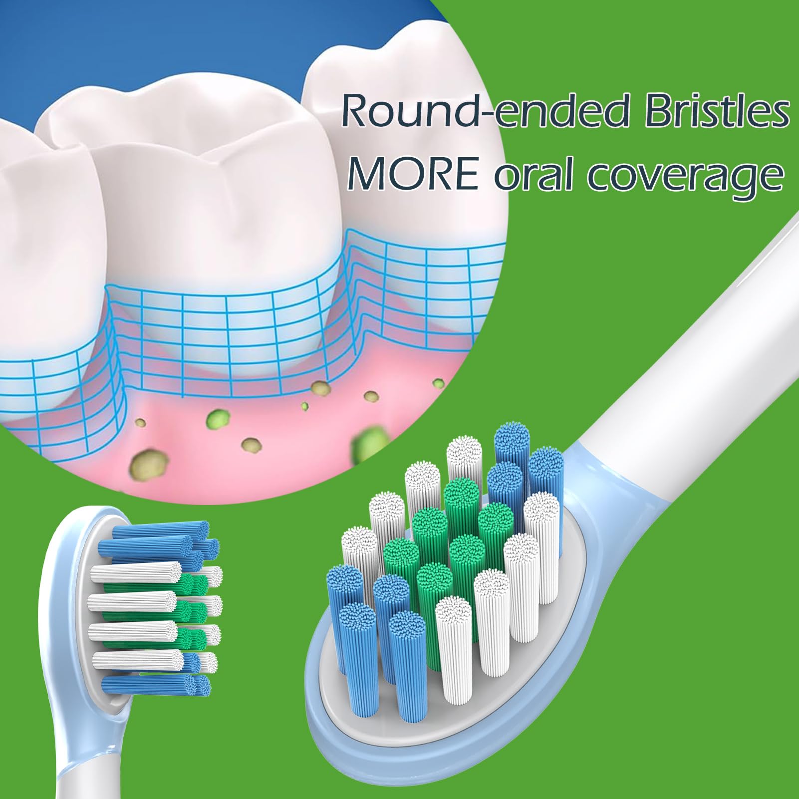 Mini cabezales de cepillo de dientes para niños compatibles con Philips Sonicare para niños, HX6351, HX6321, HX6032, HX6042 (cabezales de cepillo de repuesto con cubierta), cuidado suave de