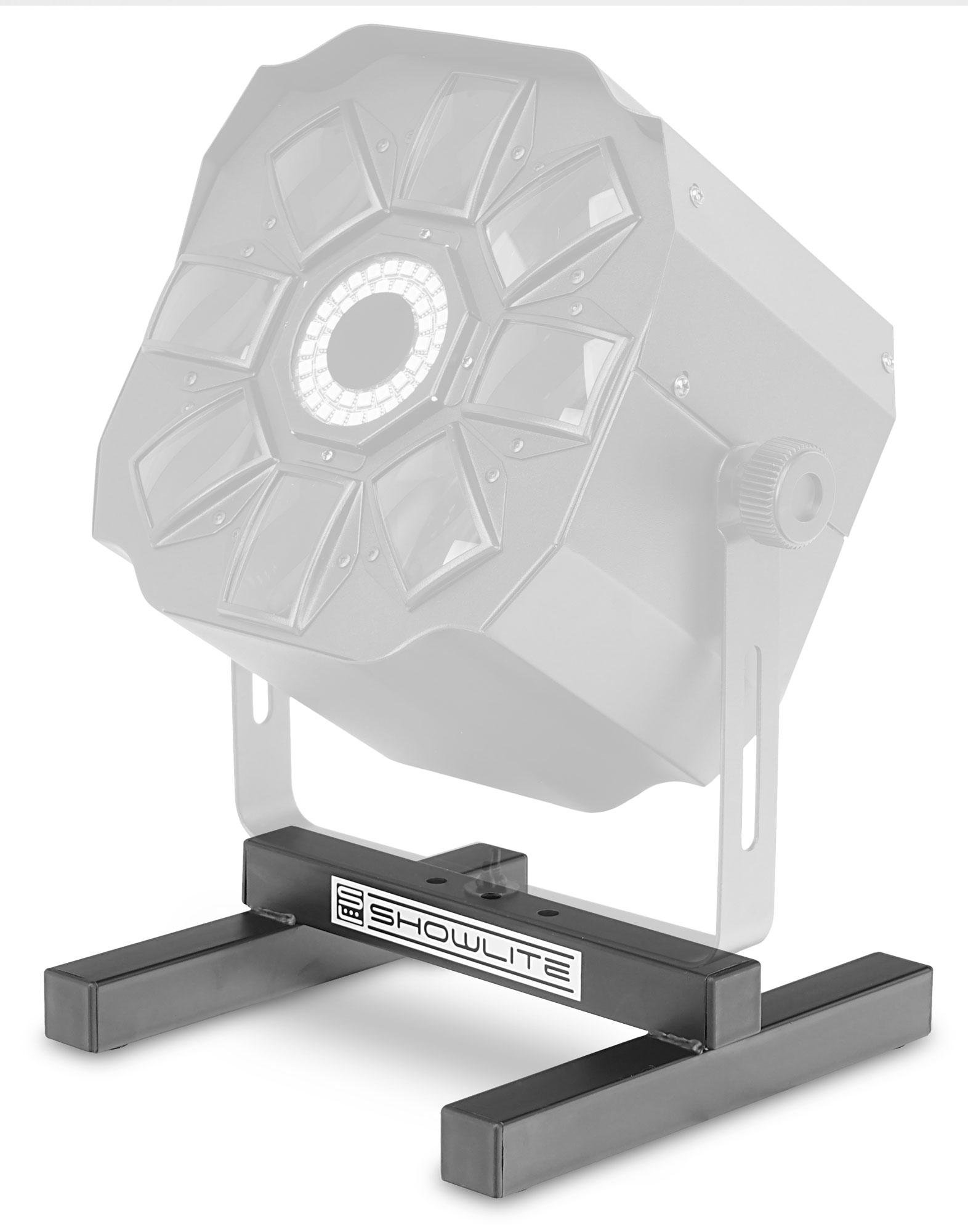 Set da 2 Supporti da Terra Showlite FLS-10 PAR (Supporti da terra per posizionare faretti, base 26 x 25,5 cm, altezza 6 cm, struttura robusta, impilabili) Nero