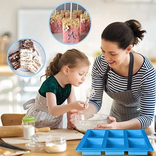 Miniatura 7 de Sidosir Rice Krispies - Molde de silicona para Rice Krispies Treats Baking, barras de granola de cereales de 6 cavidades para chocolate y pastel de