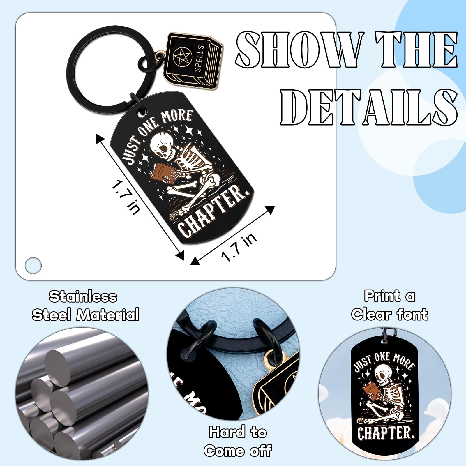 Book Keychain Book Nerd Gifts Nerdy Gifts for Men Books Lover Gifts for Women Stocking Stuffers for Book Lovers Nerd Stocking Stuffers for Men Readers Bookish Keychain