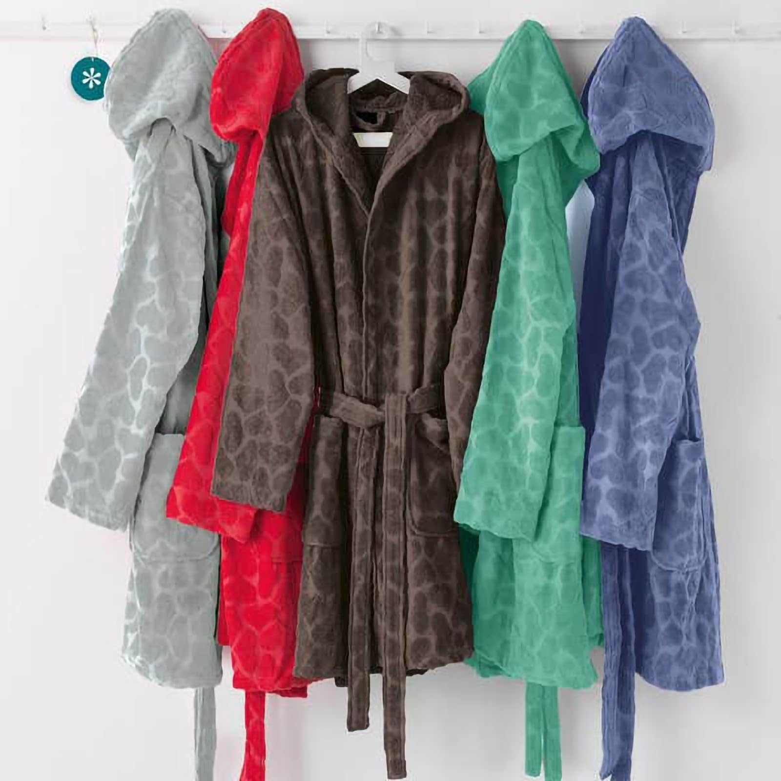 Accappatoio Corto in Spugna Batticuore di PRETTI Jacquard L/NEBBIA