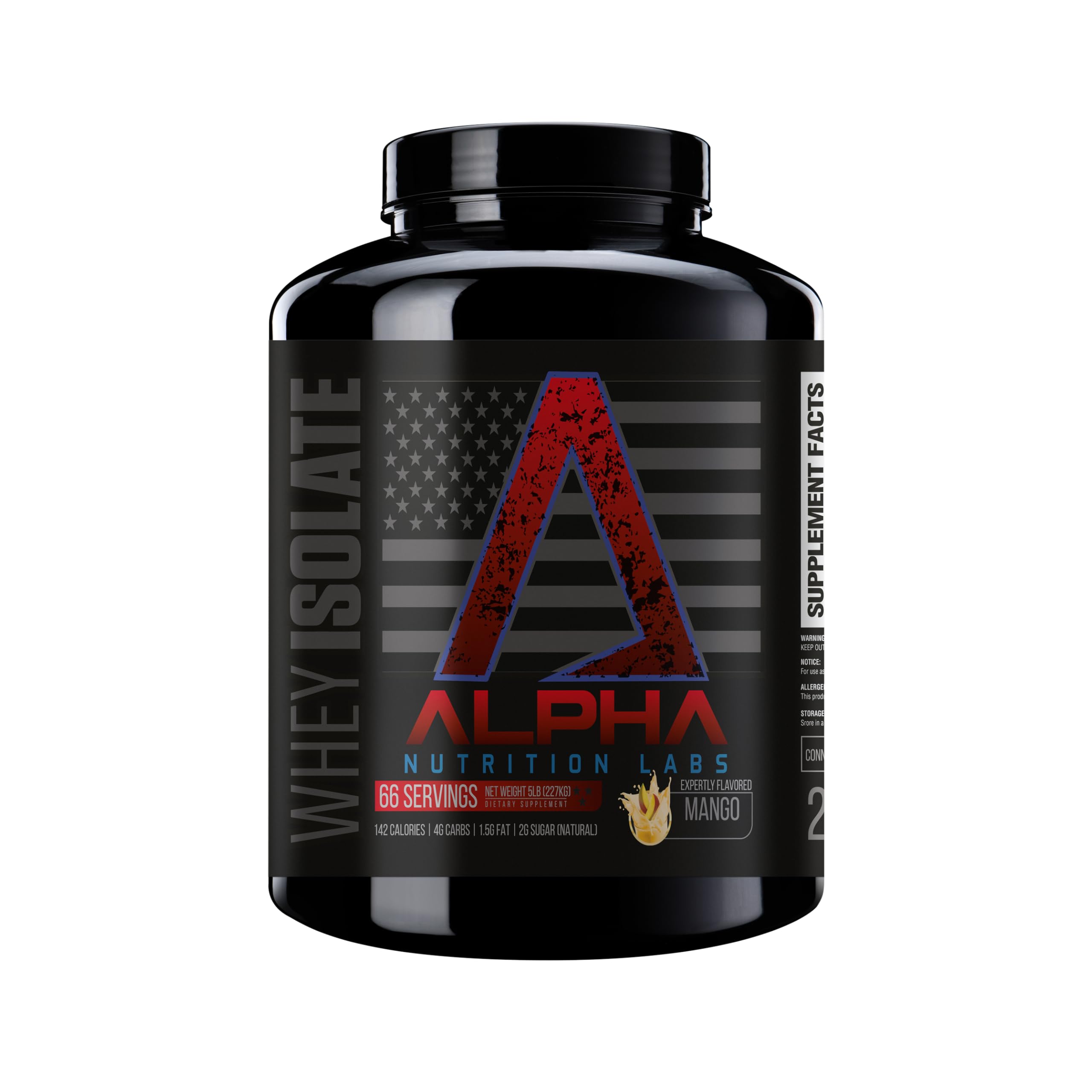 Proteína de suero aislada en polvo Alpha Nutrition Labs - Sabor vainilla, 28 g de proteína, baja en carbohidratos, apta para dieta cetogénica