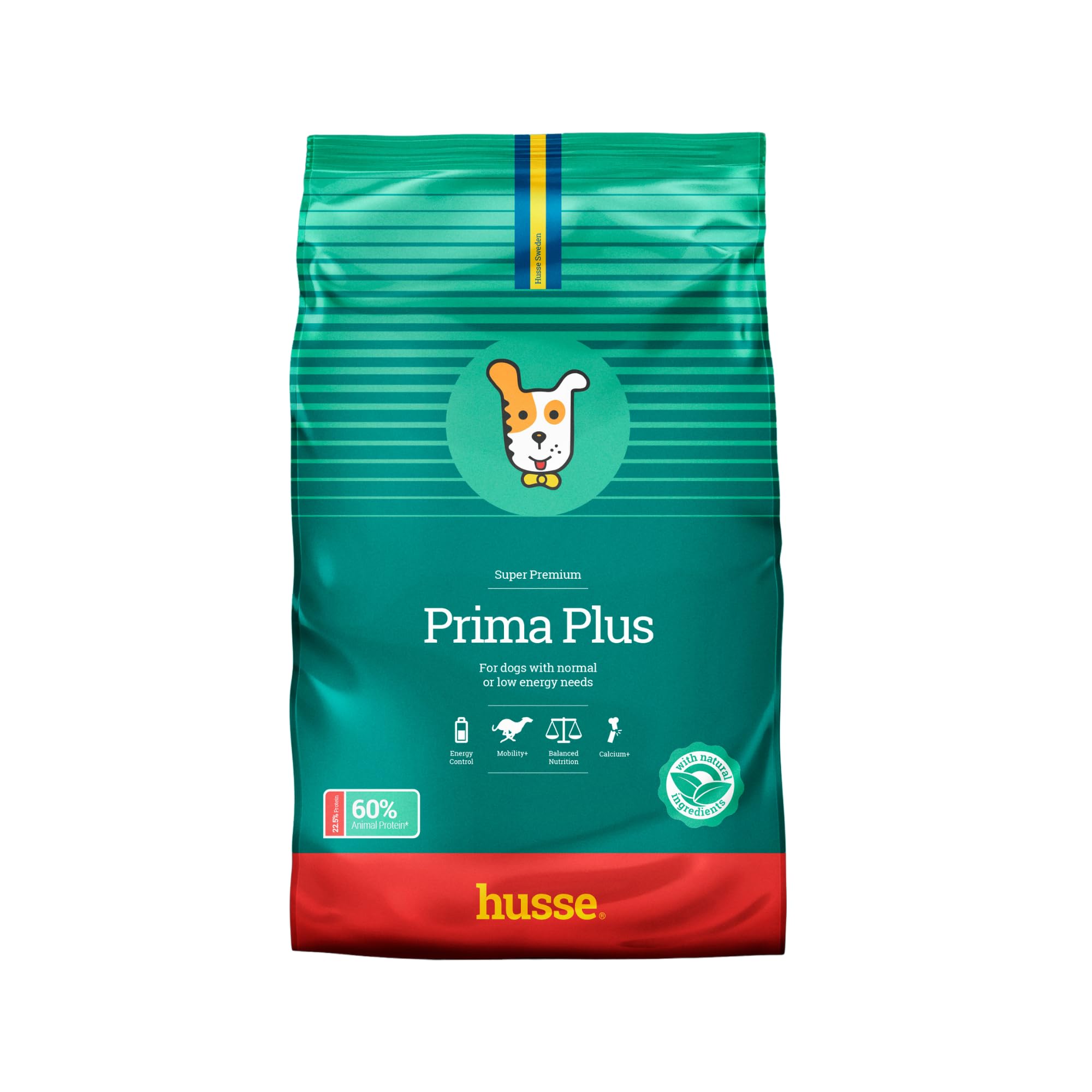 Husse Prima Plus Dry Dog Food Chicken Based, Complete Natural Ingredients, Low-Carb, Nutrient-Rich, Weight Management for Dogs, Skin & Coat Support, 12kg