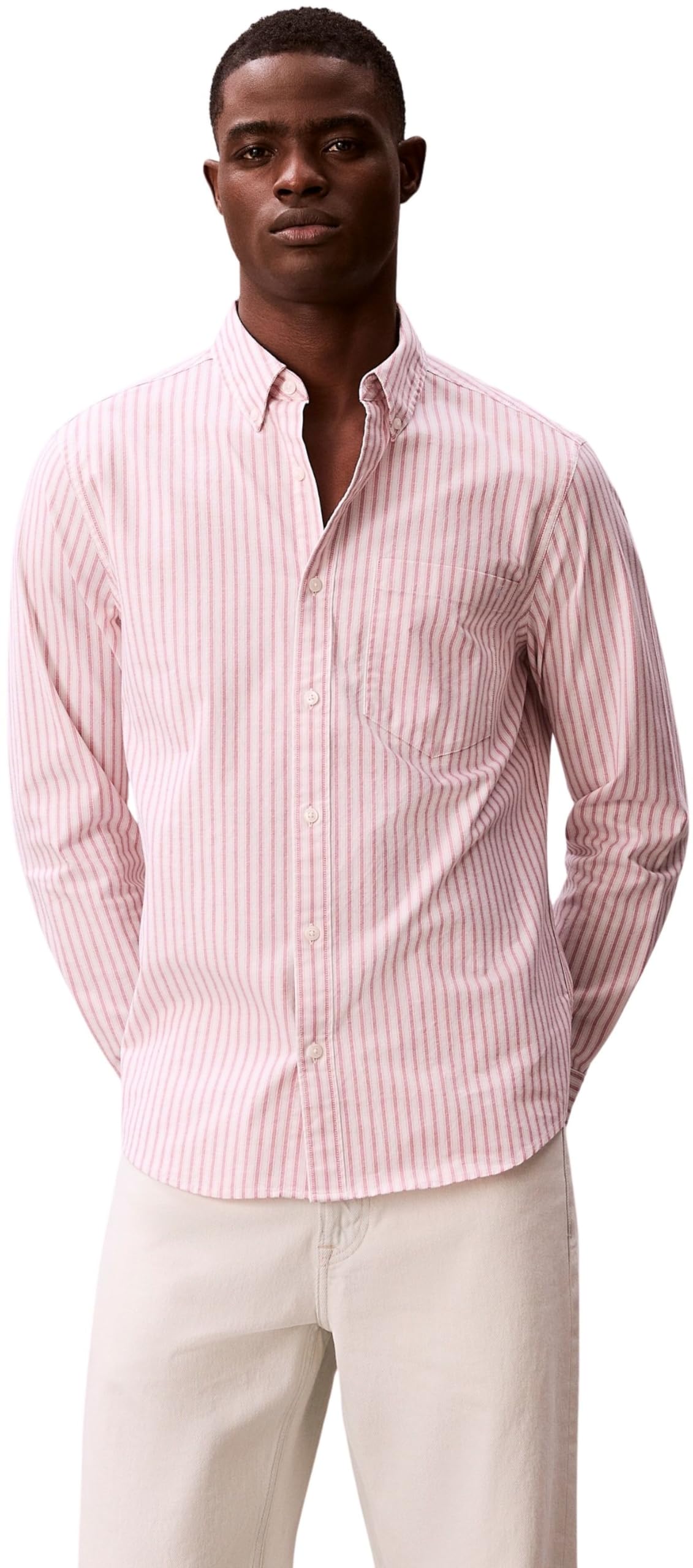 Calvin Klein Herren Ls Yd Stripe Oxford Classic Shir Lv04rf100g Andere Hemden