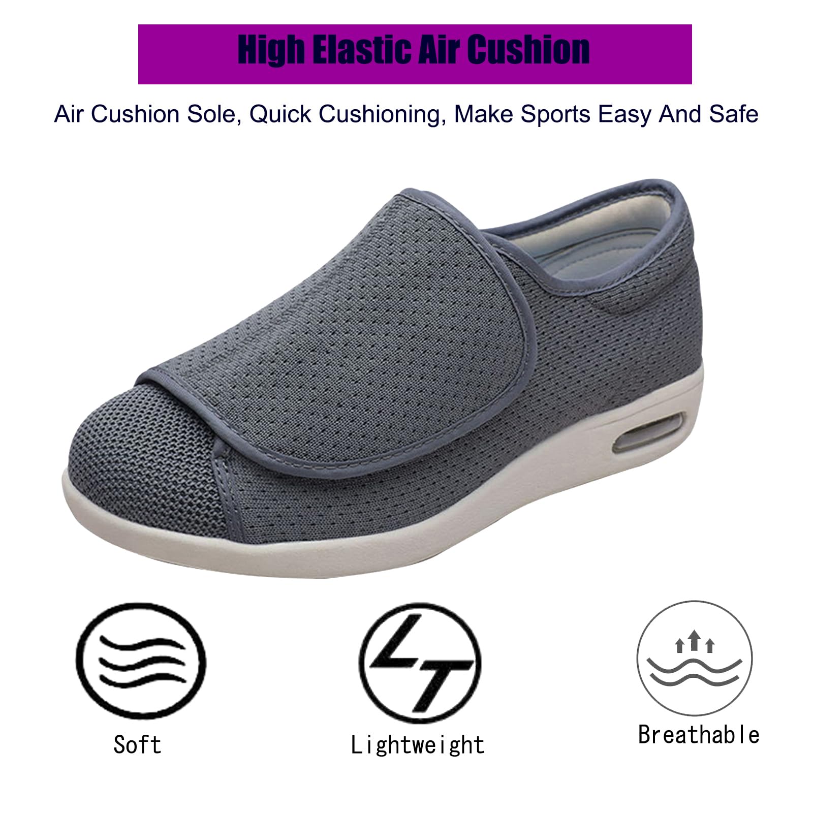 Scarpe Ortopediche Scarpe da Ginnastica,Scarpe da trekking all'aperto per piedi gonfi Fasciite Plantare.grey,45