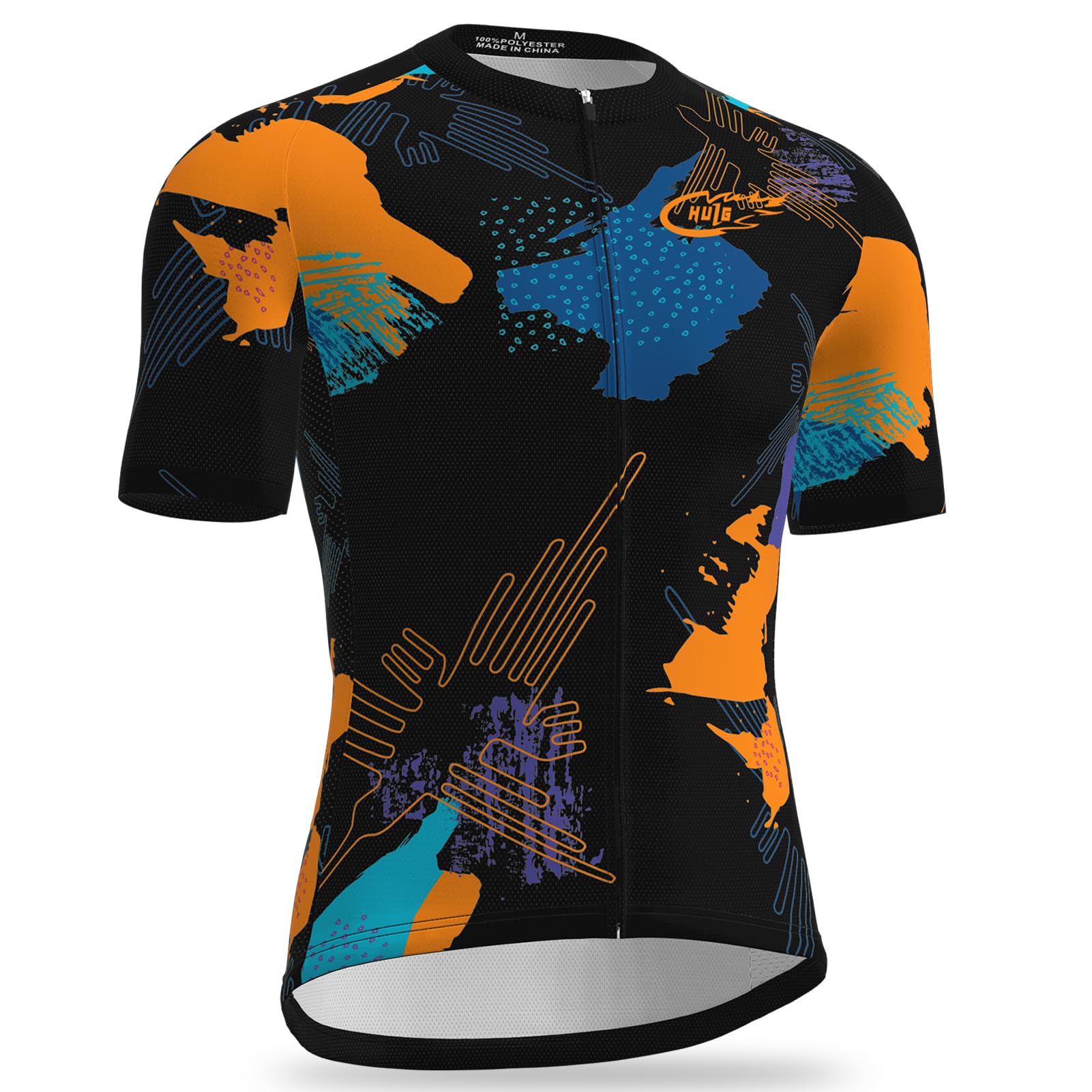 HULG Maglie da Ciclismo da Uomo,Maglia Ciclismo con Manica Corta Maglietta MTB Traspirante Asciugatura Veloce Riflettente per Multi-Sport Mountain Bike Ciclismo Palestra