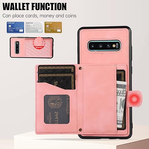 Miniatura 5 de Asuwish Funda de teléfono para Samsung Galaxy S10 Plus con protector de pantalla de vidrio templado y correa cruzada, soporte para tarjetas, soporte