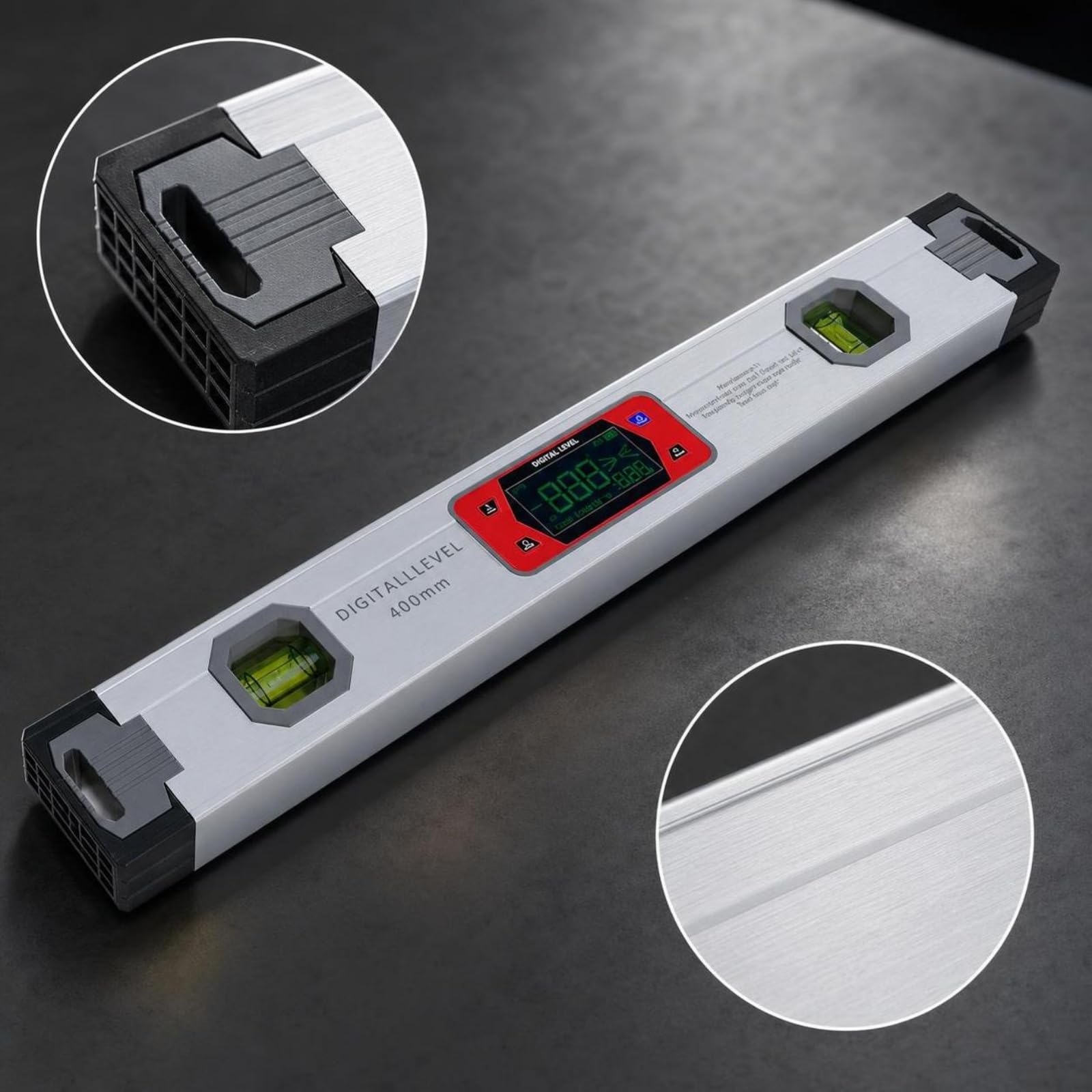 Sharplace Regla Digital Alta Precisión Digital Resistente Inclinómetro con Base Magnética para Carpinteros