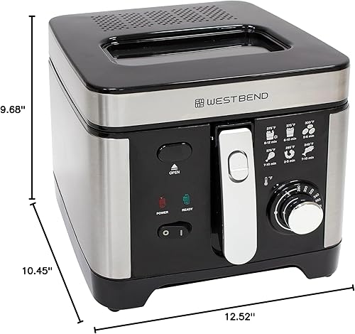 Miniatura 11 de Freidora West Bend con control de temperatura ajustable, cesta antiadherente, ventana de fácil visualización y guía de temperatura, asa plegable y