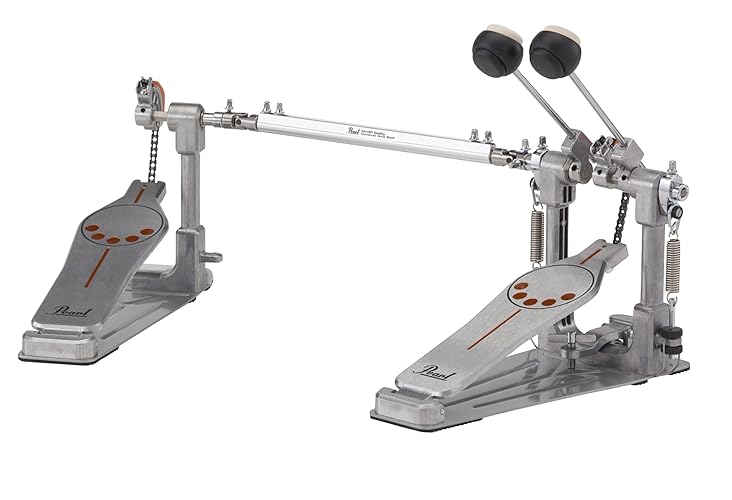 Pearl P932 Longboard Double Bass Drum Pedal with Sprocketless Chain Drive , Powershifter Pedalboard, and Dual Interchangeable Cams.