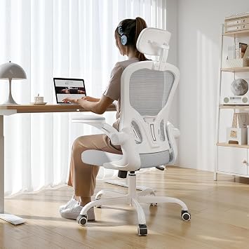 Synorla Office Chair|330LBS Capacity Ergonomic Desk Chair | High Back Computer Chair,Long Hours Comfortable,Rolling Swivel,Flip-up Armrests,Home Office