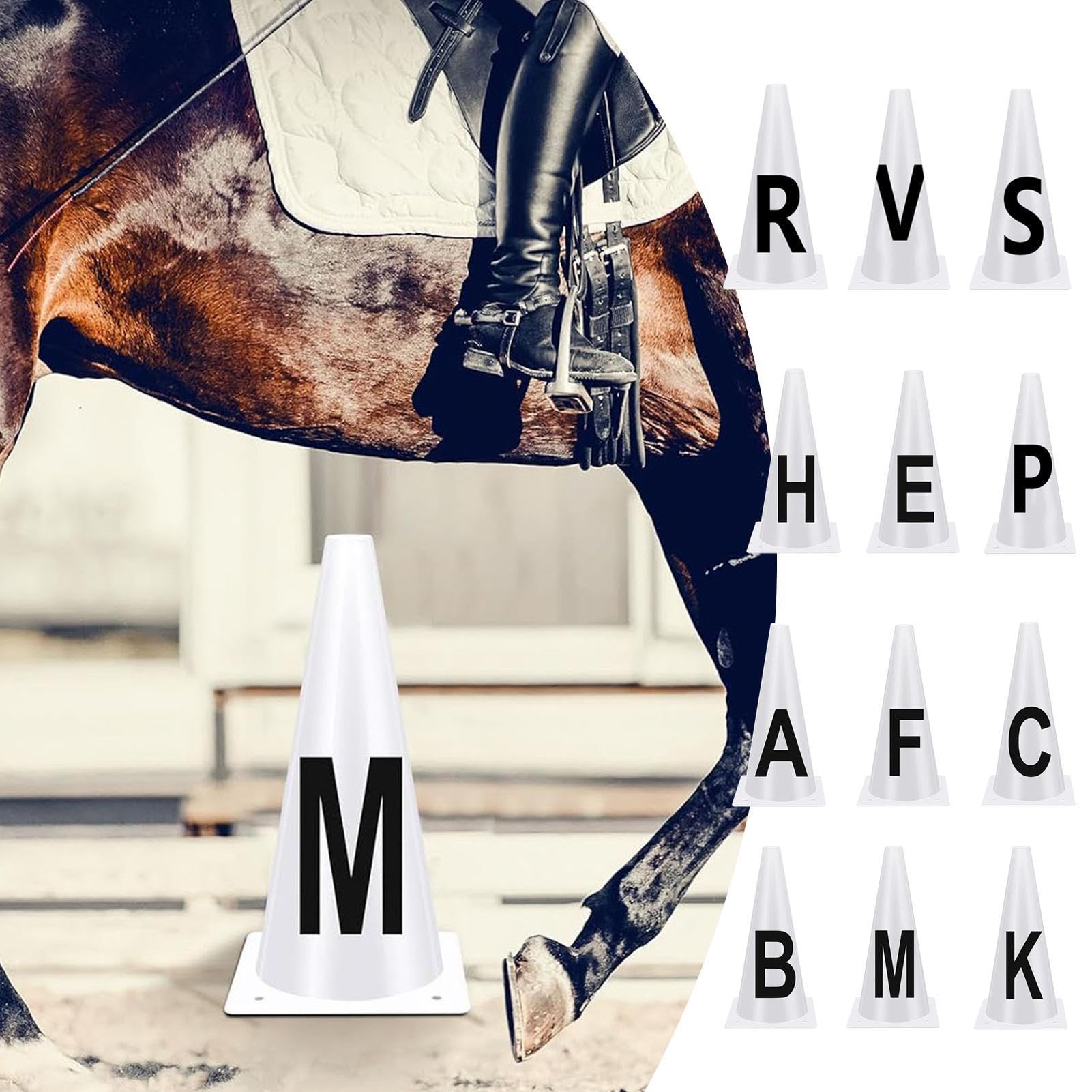 Lettere di Dressage - 23 cm Coni di Dressage, Coni di Lettere, Lettere per Carriere di Dressage Coni Lettere Dressage Equitazione, Coni di Allenamento Sportivo Impilabili,