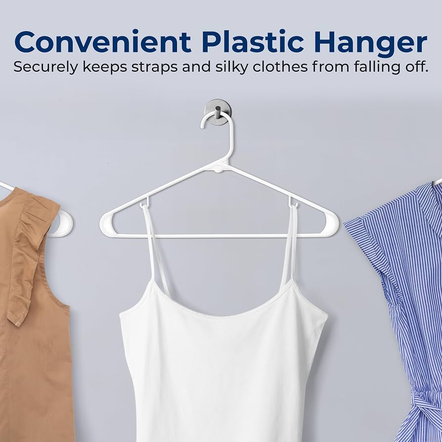 Amazon.co.jp: Serene Life ホワイトスタンダードプラスチックハンガー