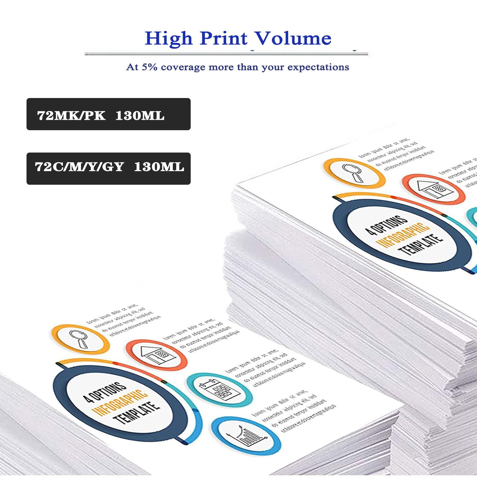 280ml For HP 72 HP72 Refill Ink Cartridge With Auto Reset ARC Chip For HP Designjet T610 T770 T790 T795 C9430A C9370A Printer - 7