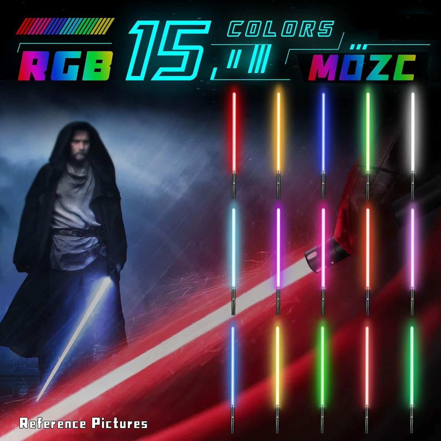 𝟮𝟬𝟮5𝗡𝗲𝘄 Children's Lightsaber, Featuring 20 RGB Colors, Multiple Memory Modes, Dueling Lightsaber, USB-C Rechargeable Laser Sword, Suitable for Children and Adults (Black/2 Pieces)