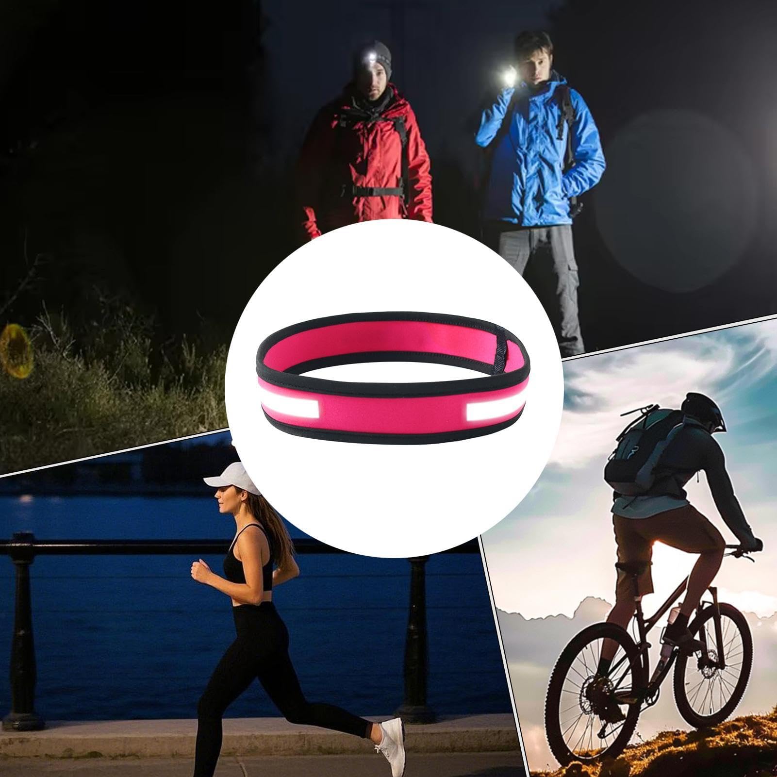 Bandeau de course à pied, antidérapant, séchage rapide, bandeau réfléchissant pour gym, fitness, plein air, cyclisme de nuit, marche, jogging, basket-ball, tennis