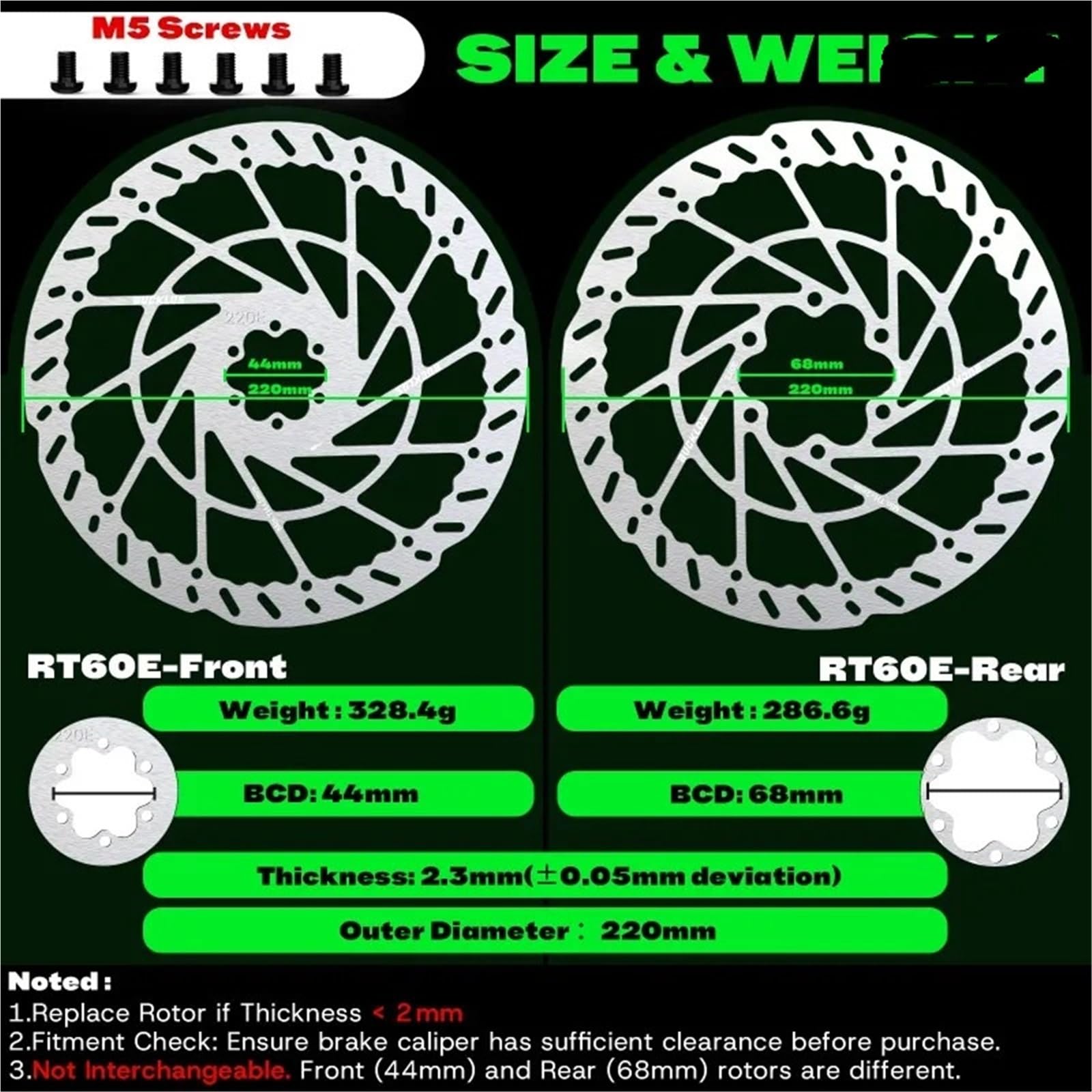 Genérico Compatible con rotores de Disco BUCKLOS de 2,3 mm.