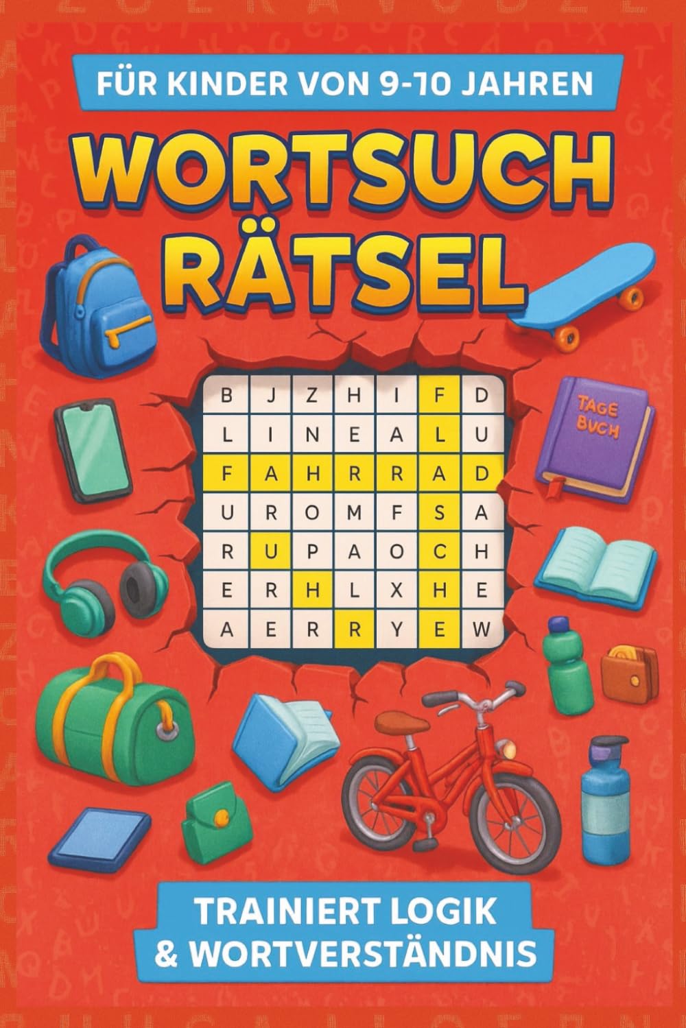 Wortsuchrätsel für Kinder von 9-10 JAHREN: 100 liebevoll gestaltete Rätsel mit großen Buchstaben und Illustrationen – trainiert spielerisch Logik, ... & Jungen (Wortsuchrätsel nach Altersstufen)