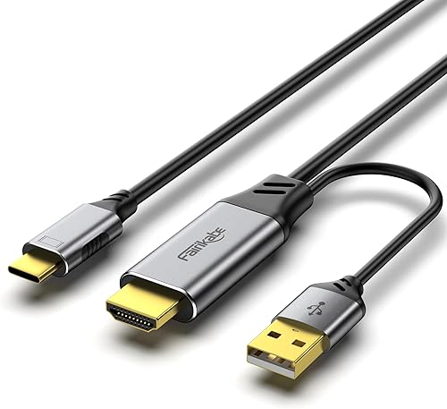Cable HDMI a USB C 4K60Hz, HDMI 2.0 a UsbC Adaptador de cable de grafeno suave de 6.6 pies, conecta HDMI portátil, PC, PS5, Xbox, Dock de cubierta Cable HDMI a USB C 4K60Hz, HDMI 2.0 a UsbC Adaptador de cable de grafeno suave de 6.6 pies, conecta HDMI portátil, PC, PS5, Xbox, Dock de cubierta