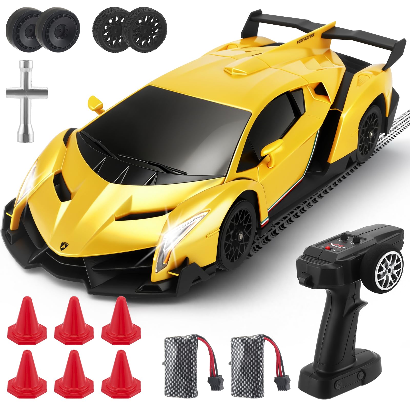 Lamborghini RC Drift Auto 1:18 - 35 Km/h Mit LED & 2 Akkus