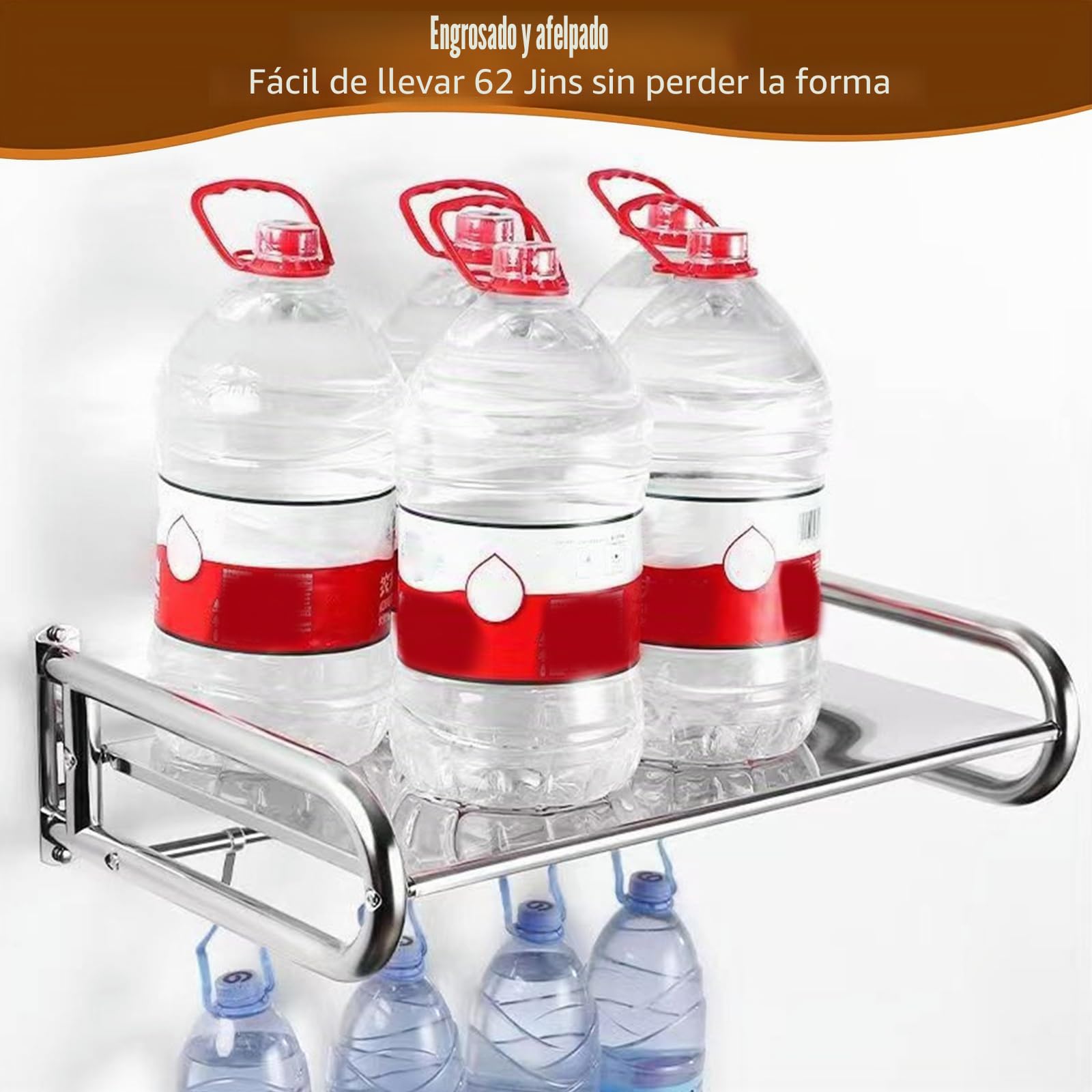 TWSOUL Estante para microondas, soporte de pared, estante de microondas con 4 ganchos, estante de pared de acero inoxidable para cocina, para horno, microondas, condimento, utensilios de cocina