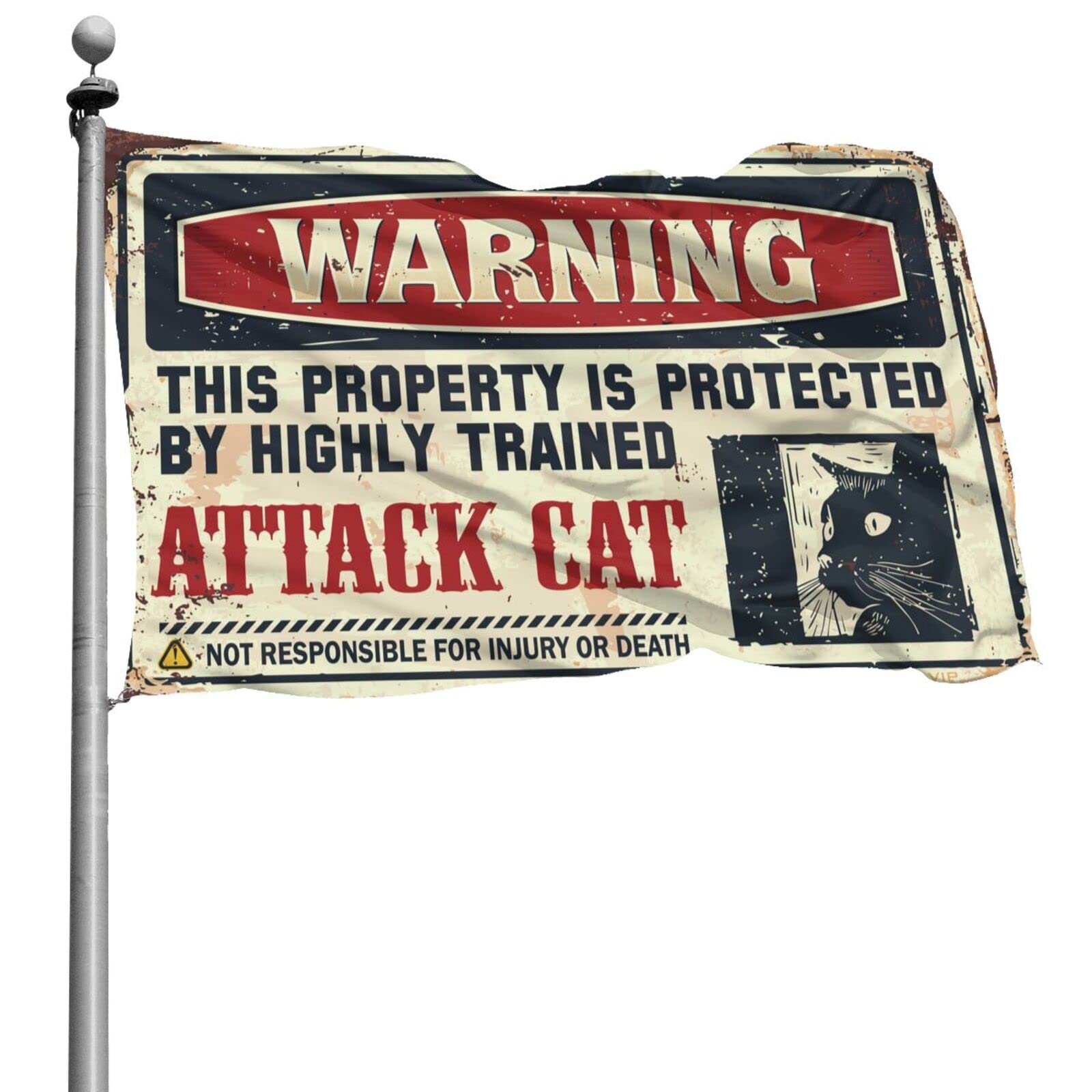 Drapeau meme chat pour chambre d'ado déco humour grand format 152x244 cm